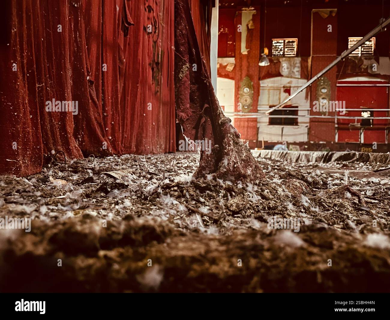 Old curtain in cinema - Smartphone Captured Stock Image