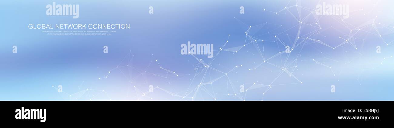 Global network connection banner design template idea. Header social ...