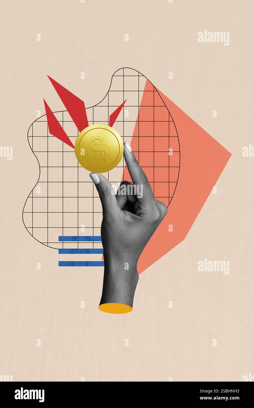 Trend artwork creative sketch 3D photo collage of symbol body language ...