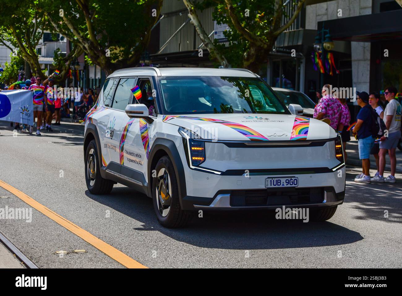 LGBT coloured KIA SUV leading AGL - gas and electricity company's ...