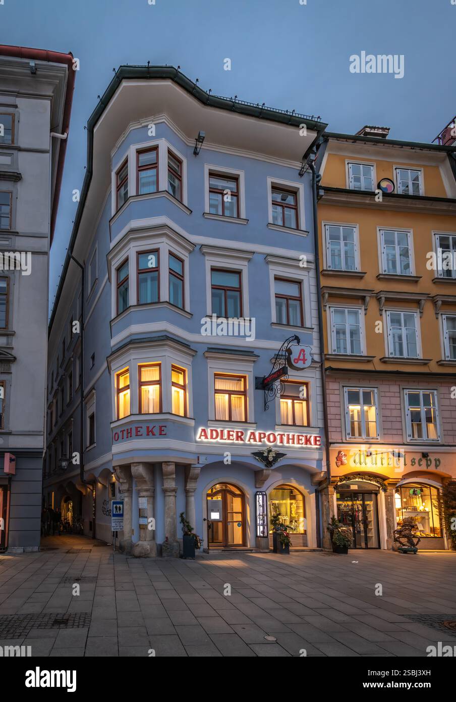 Evening color cloudy streets in cold winter city of Graz Austria 02 01 ...