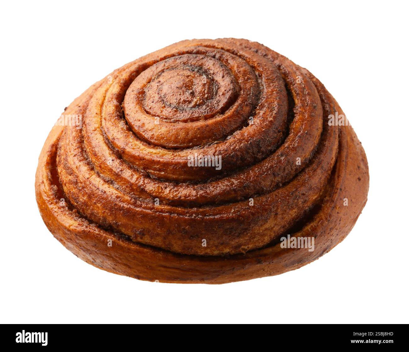 Tasty cinnamon roll bun isolated on white Stock Photo - Alamy
