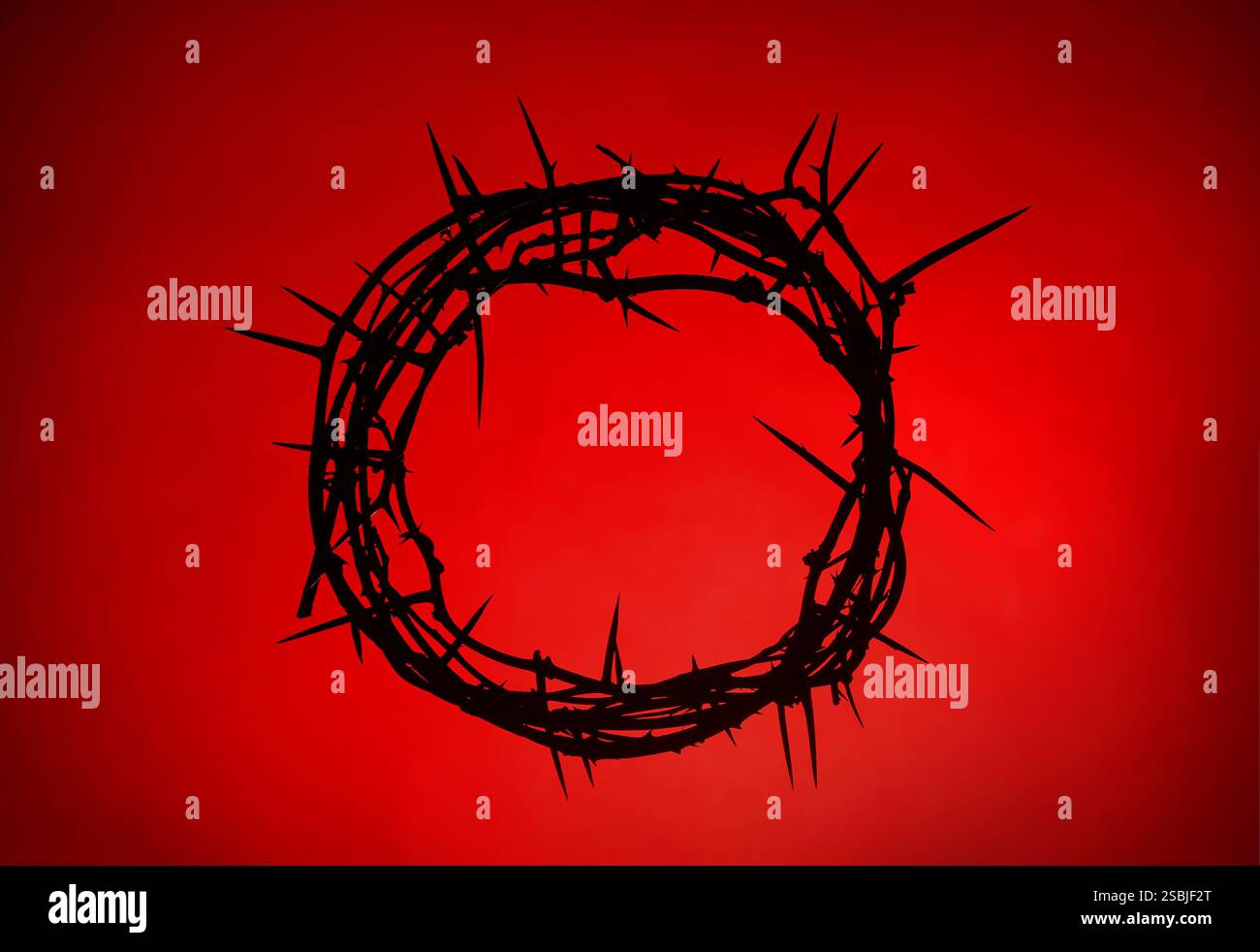 Crown of thorns on red background Stock Photo - Alamy