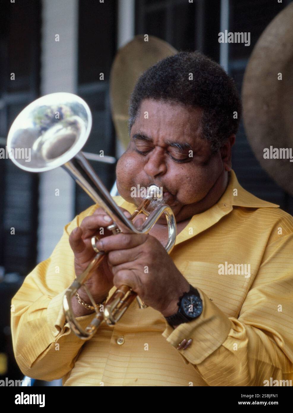 Dizzy Gillespie (1917-1993) was an American jazz trumpeter, bandleader, and composer. Circa 1979. Photograph by Bernard Gotfryd. Stock Photo