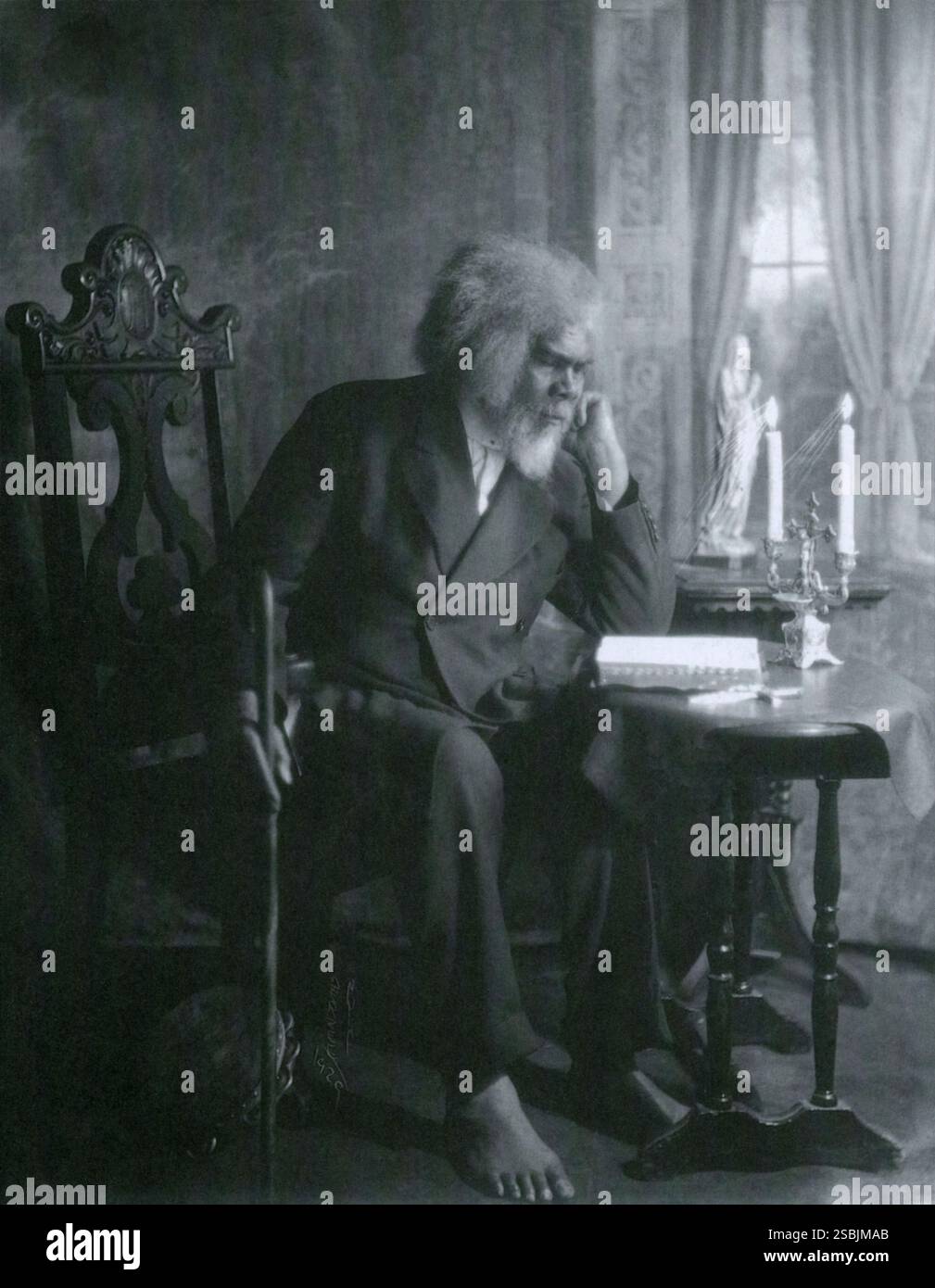 Elder Clayborn Martin (1851 - 1937) also known as the Barefoot Prophet by James Van Der Zee (1929) Silver Gelatin Print. Stock Photo