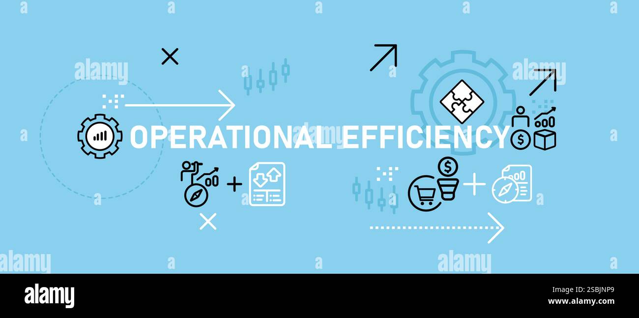 Operational Efficiency conceptual work performance business marketing optimization planning strategy solution company management corporate development Stock Vector