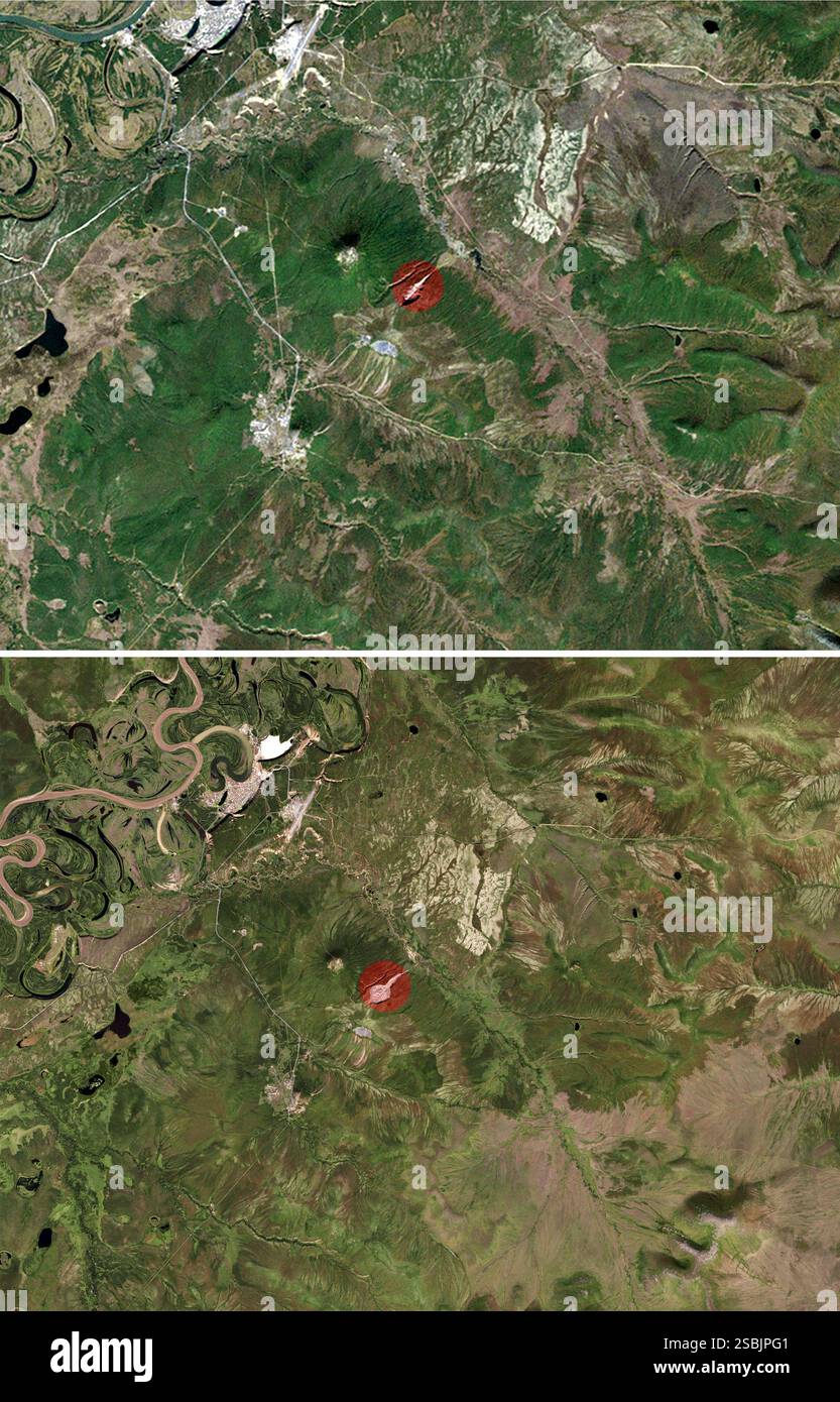 Batagaika Crater. the largest permafrost crater in the world, has ...