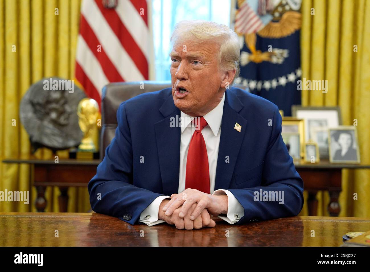 President Donald Trump speaks after signing an executive order in the