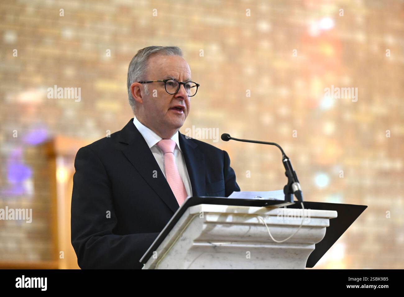 Australian Prime Minister Anthony Albanese Delivers A Speech During A australian-prime-minister-anthony-albanese-delivers-a-speech-during-a