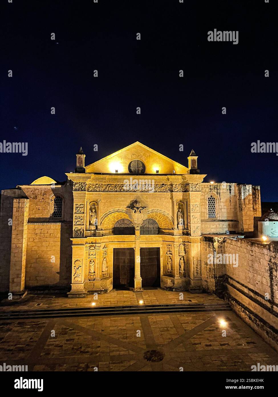 The first cathedral of the Americas, old world architecture 1500s/Santo Dominigo, Dominican Republic ( Catedral Primada de America) - Smartphone Captured Stock Image