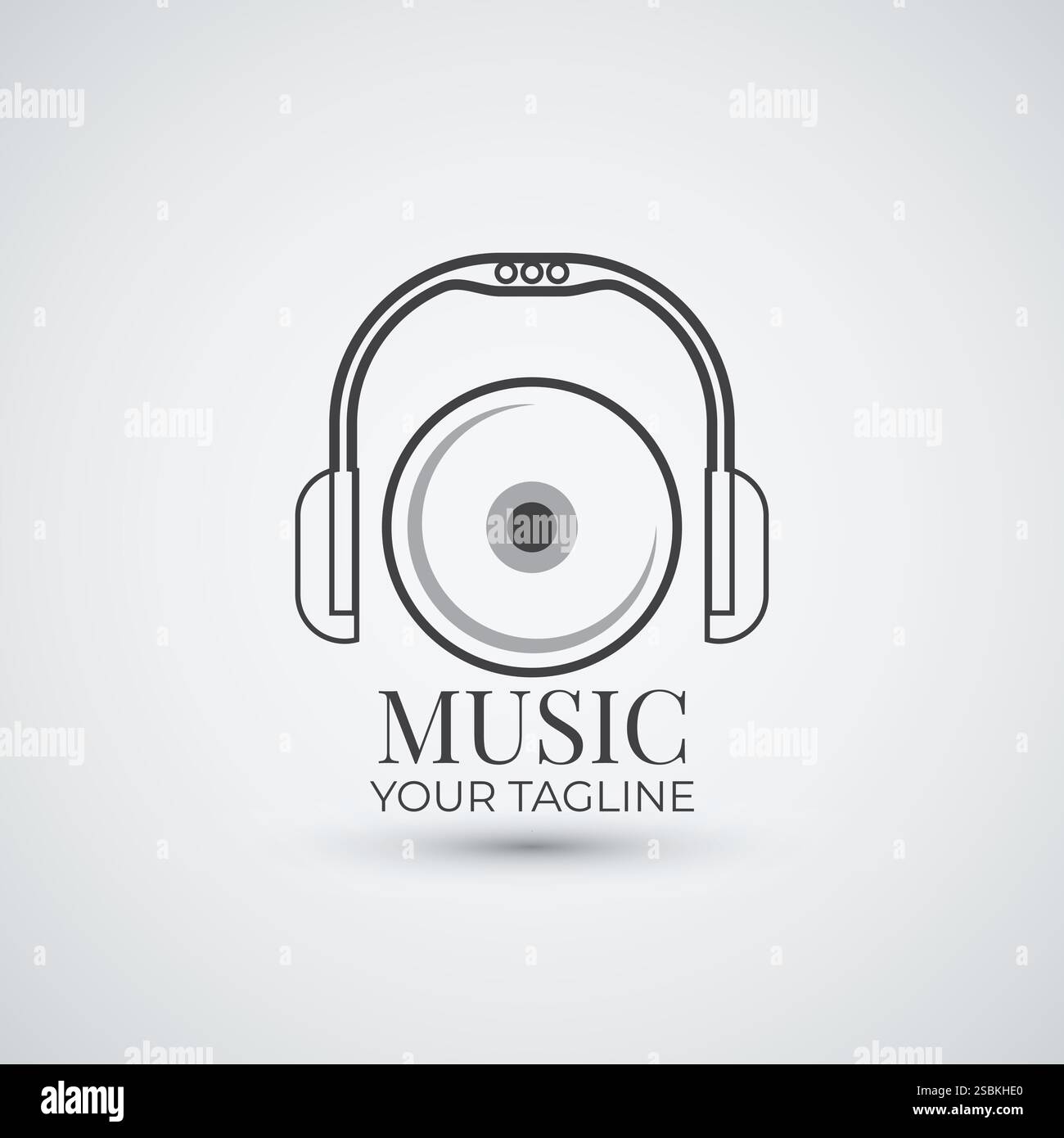 headphone music logo design icon template Stock Vector