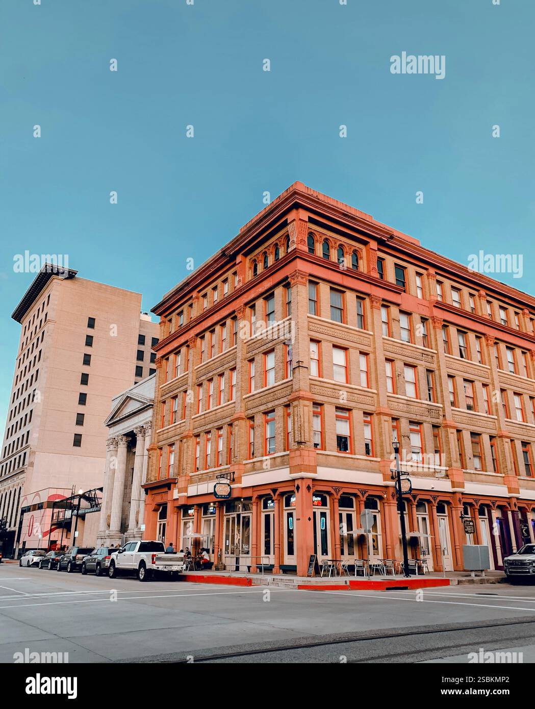 old world architecture, building galveston texas - Smartphone Captured Stock Image