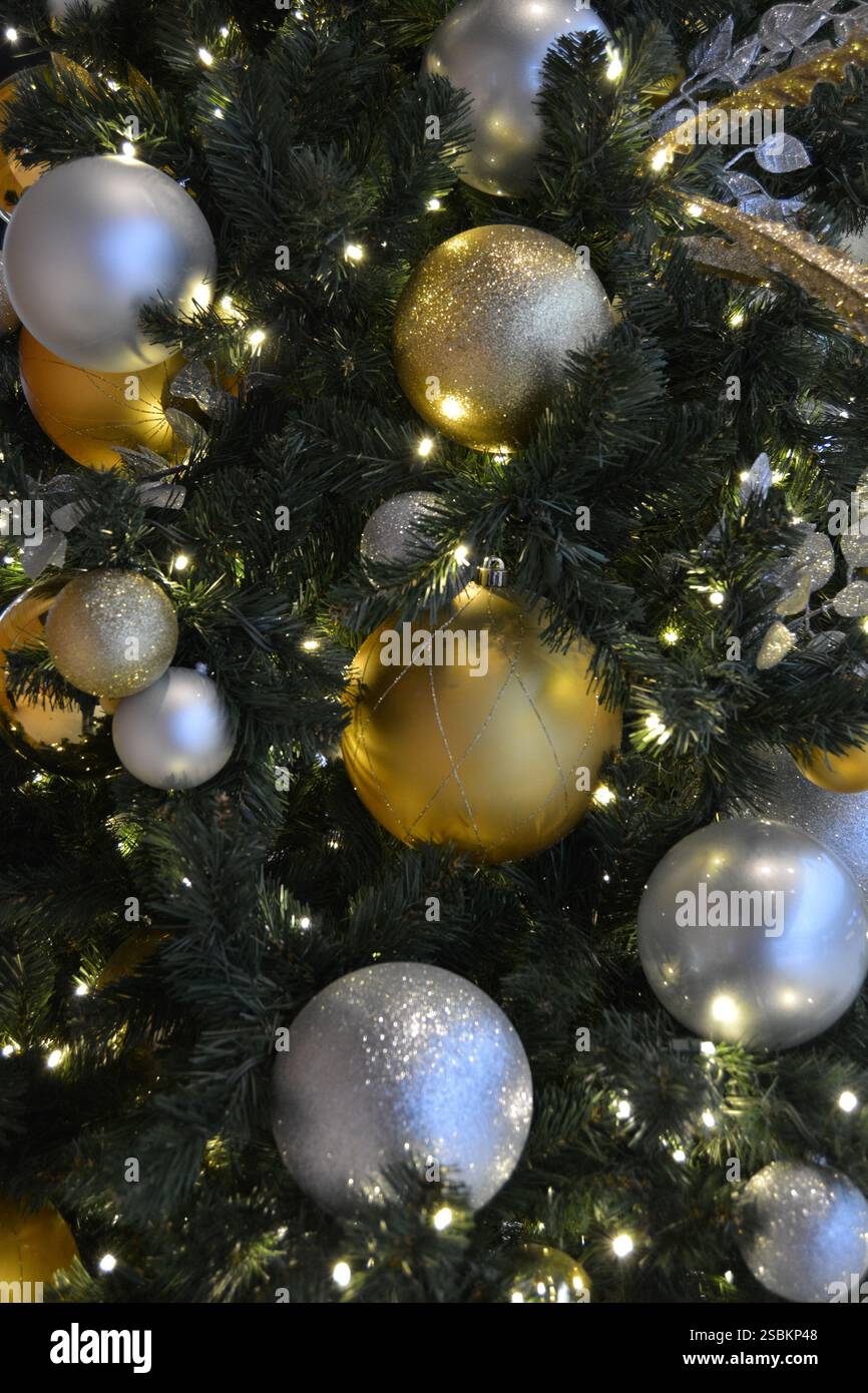 Christmas Tree Ball Ornaments Decoration Stock Photo
