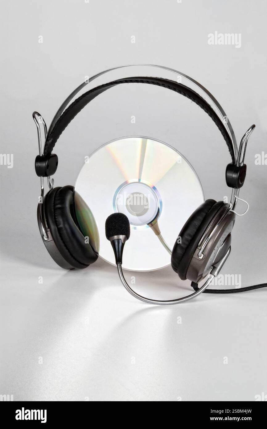 Headphones and CD Stock Photo