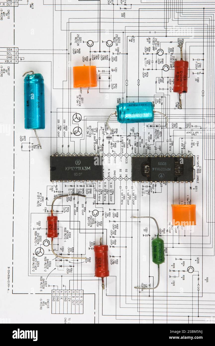 Radio components laid out on the electronic circuit Stock Photo - Alamy