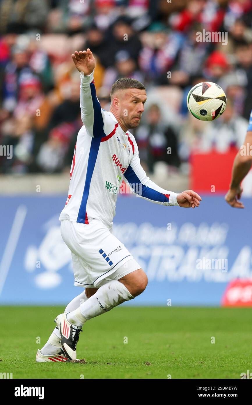 Zabrze, Poland. 02nd Feb, 2025. Lukas Podolski of Gornik Zabrze seen in