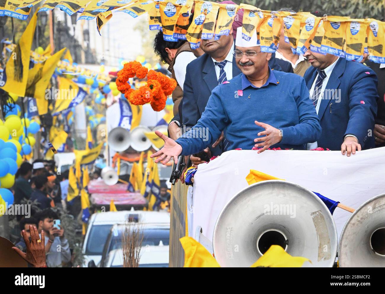 Aam Aadmi Party (AAP) national convener Arvind Kejriwal, catches a ...
