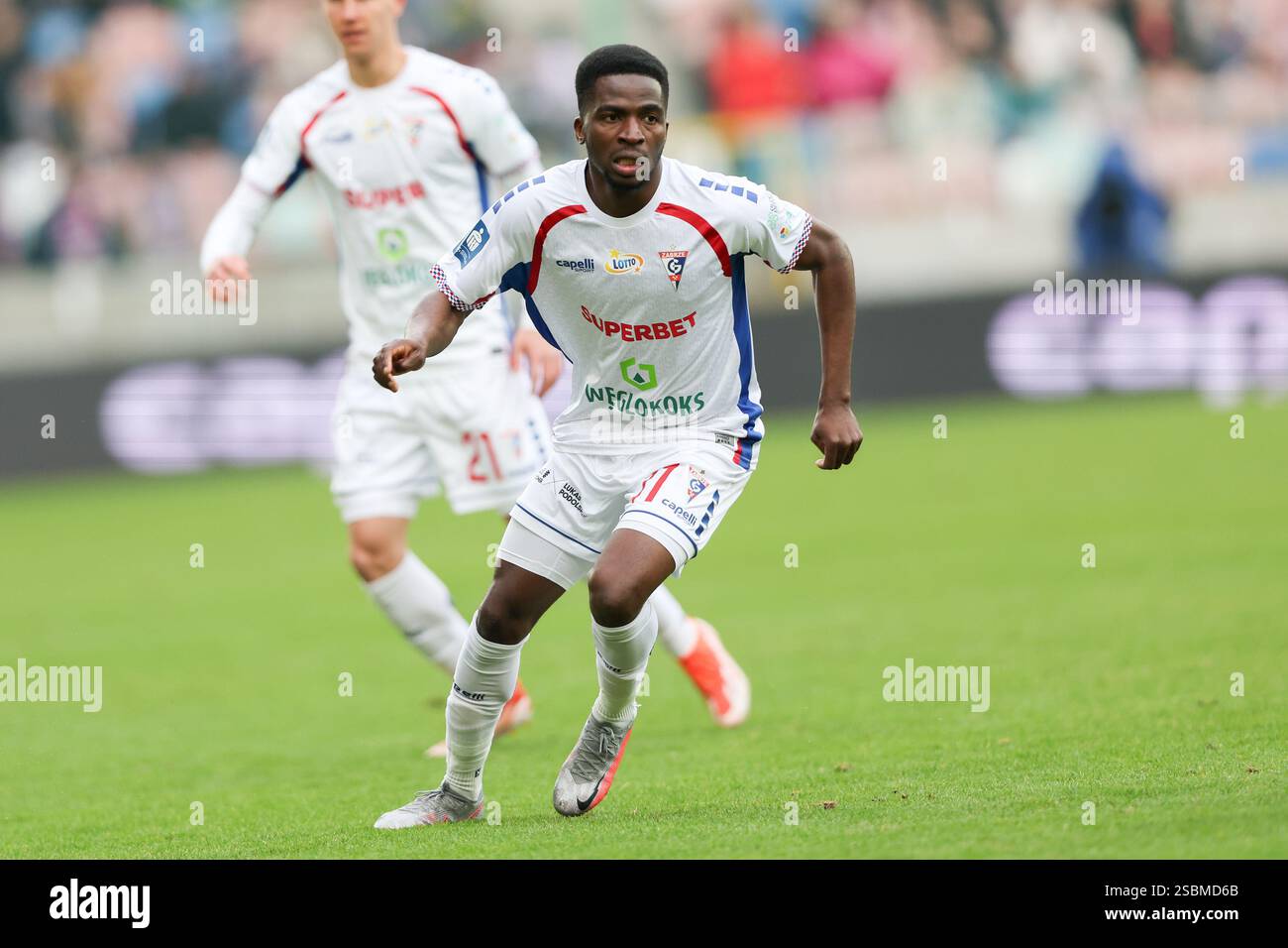 Zabrze, Poland. 02nd Feb, 2025. Taofeek Ismaheel of Gornik Zabrze seen ...