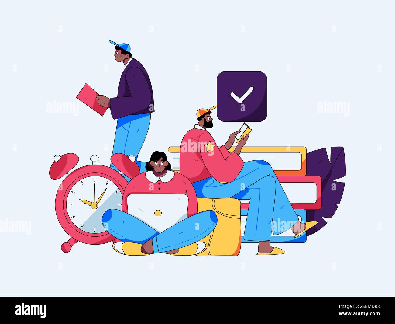 Education and learning people flat vector concept hand drawn ...