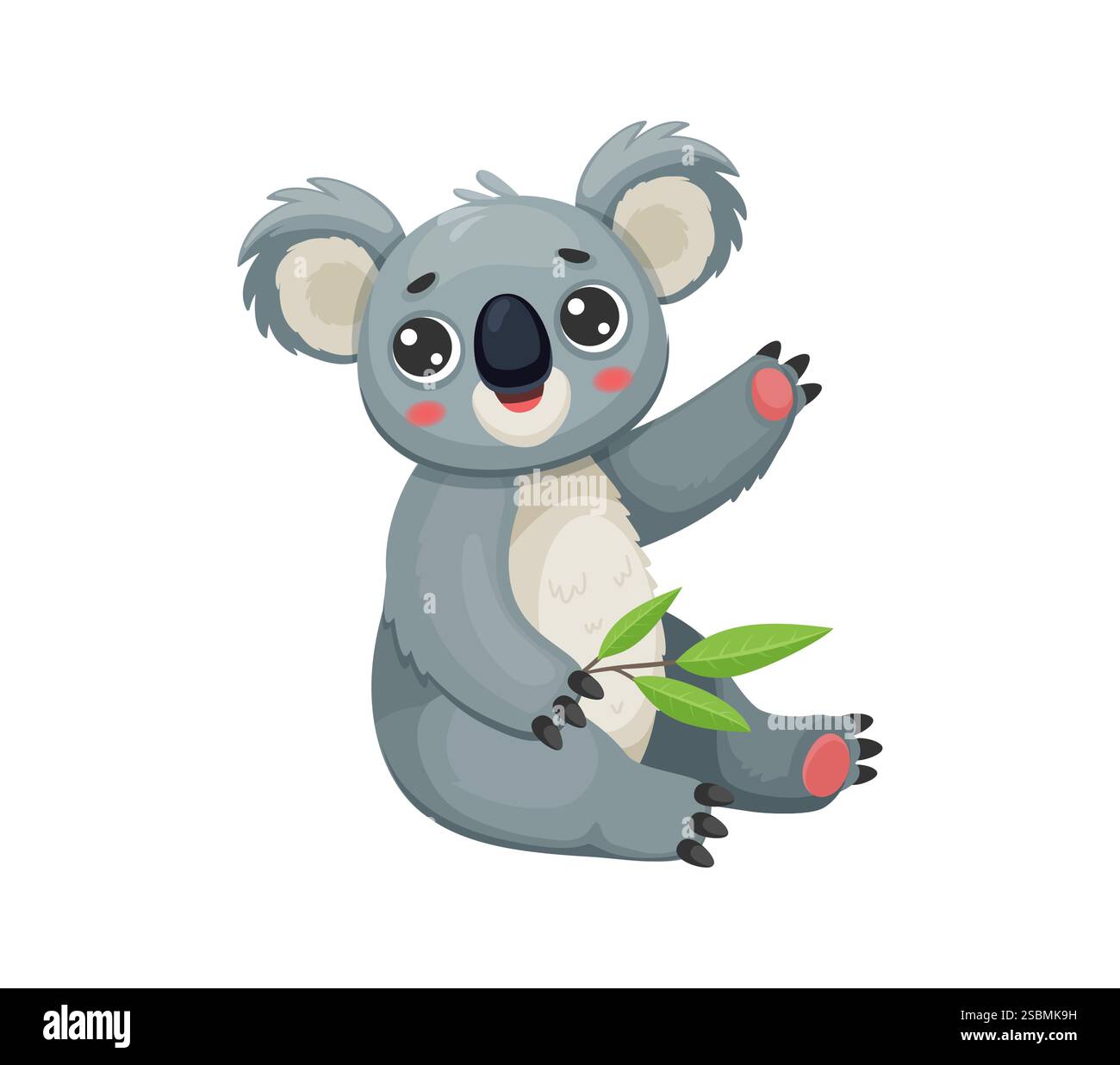 Cartoon funny koala bear character sitting with a friendly expression ...