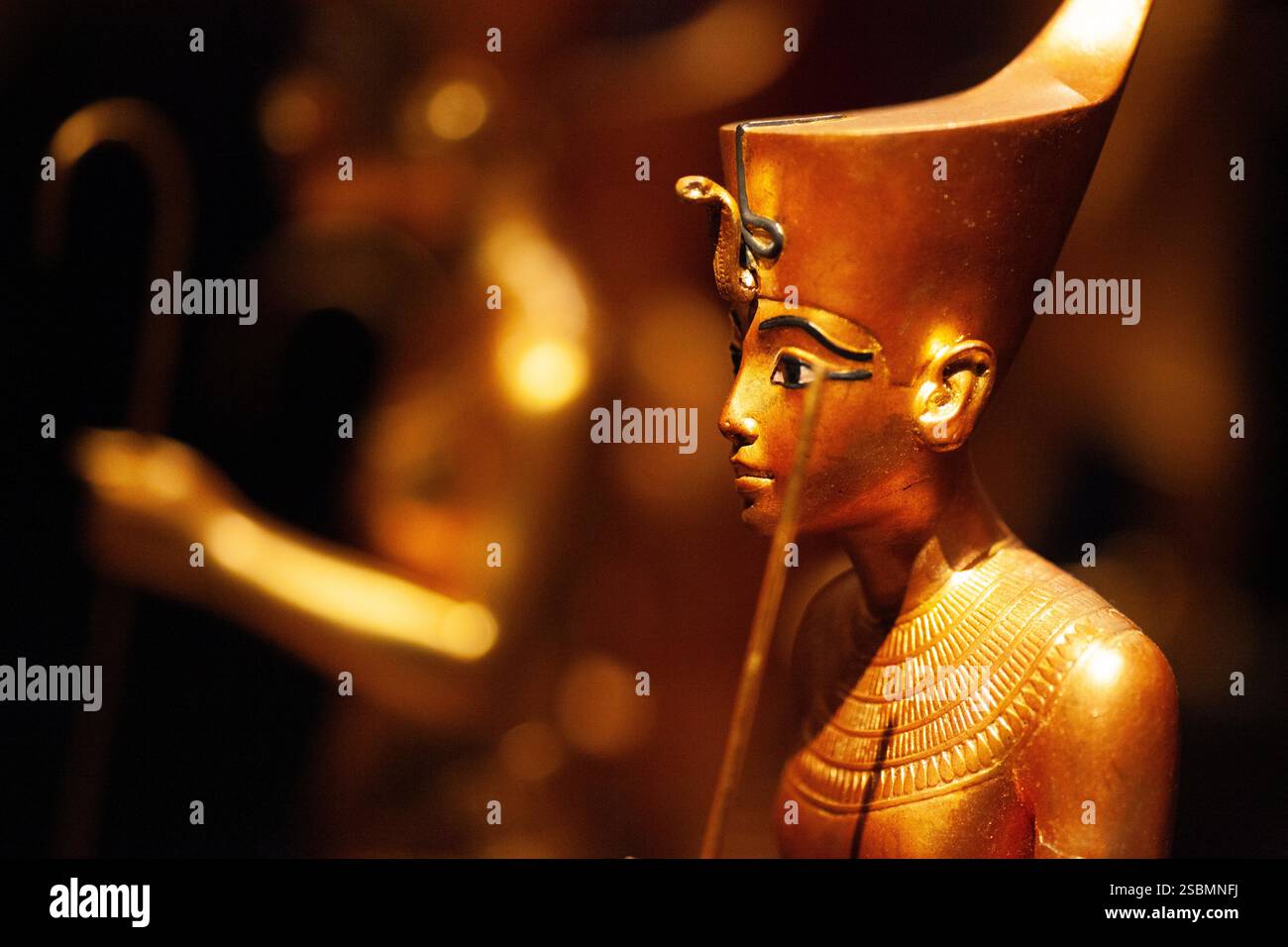 Tutankhamun exhibition in Malmoe Sweden 2013 - Gilded wooden figure of ...