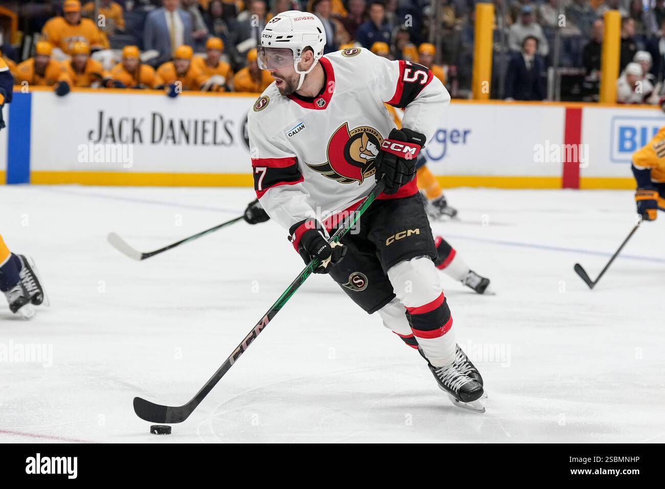 Ottawa Senators left wing David Perron (57) plays during the first ...
