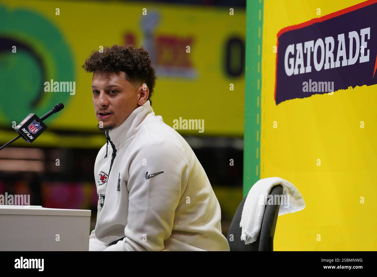 Kansas City Chiefs quarterback Patrick Mahomes during a press
