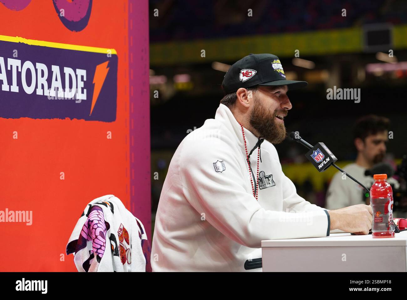 Kansas City Chiefs tight end Travis Kielce during a press conference at