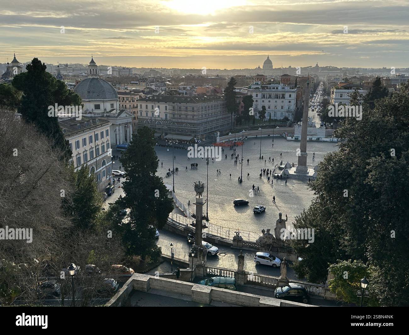 Piazza del Popolo, Rome, Italy - Smartphone Captured Stock Image