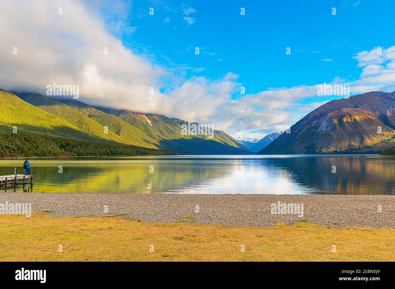Lake Rotoiti New Zealand, South Island, View of Lake Rotoiti, Nelson Lakes National ...