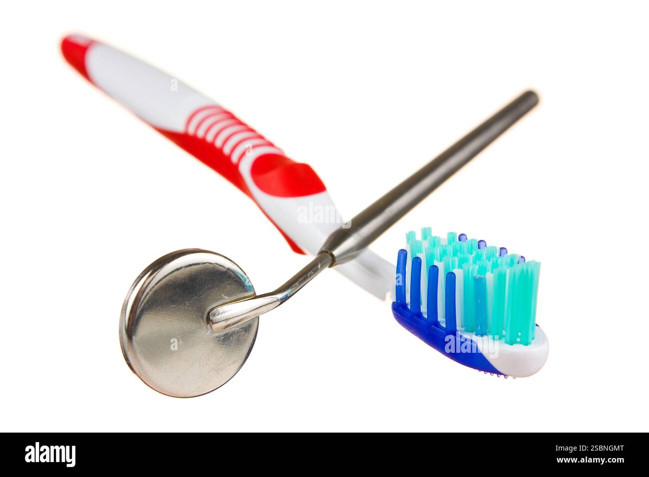toothbrush and dental tools isolated on white background Stock Photo ...