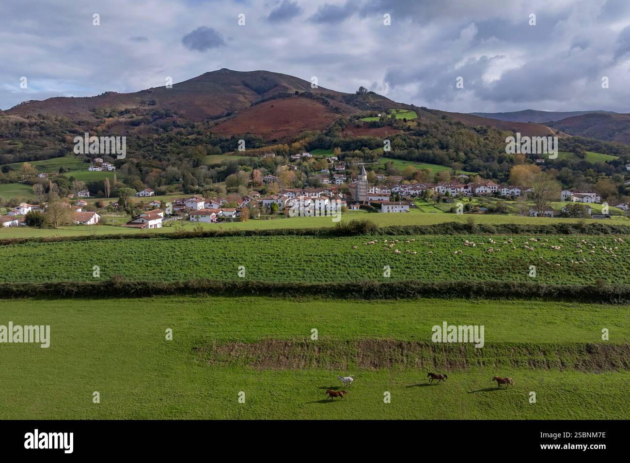 France, Pyrenees Atlantiques, Basque Country, Ainhoa, labelled Les Plus ...