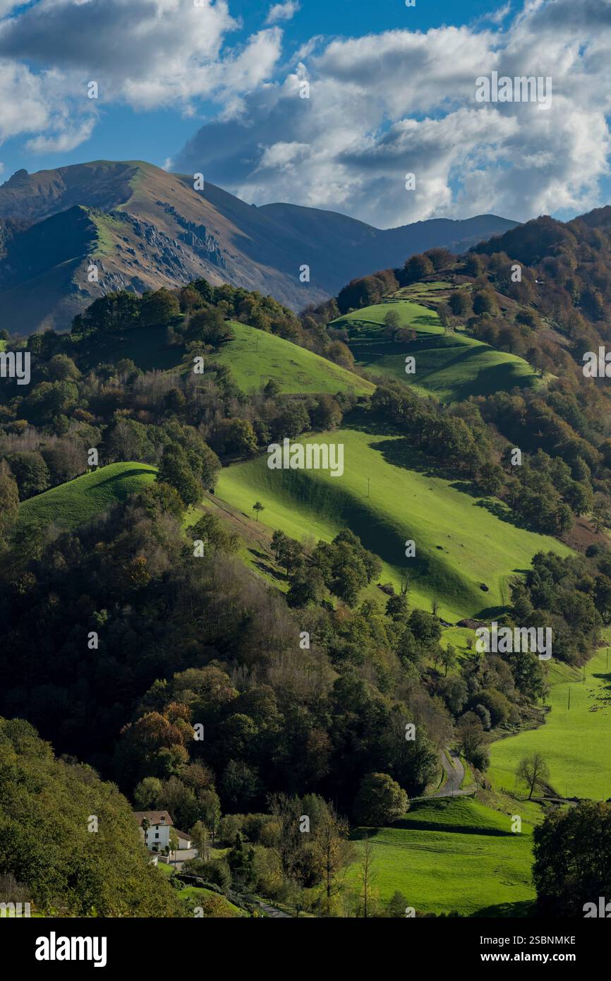 France, Pyrenees Atlantiques, Basque Country, Aldudes valley, Urepel, Kintoa (Quint country) south of the valley straddling the Spanish border Stock Photo
