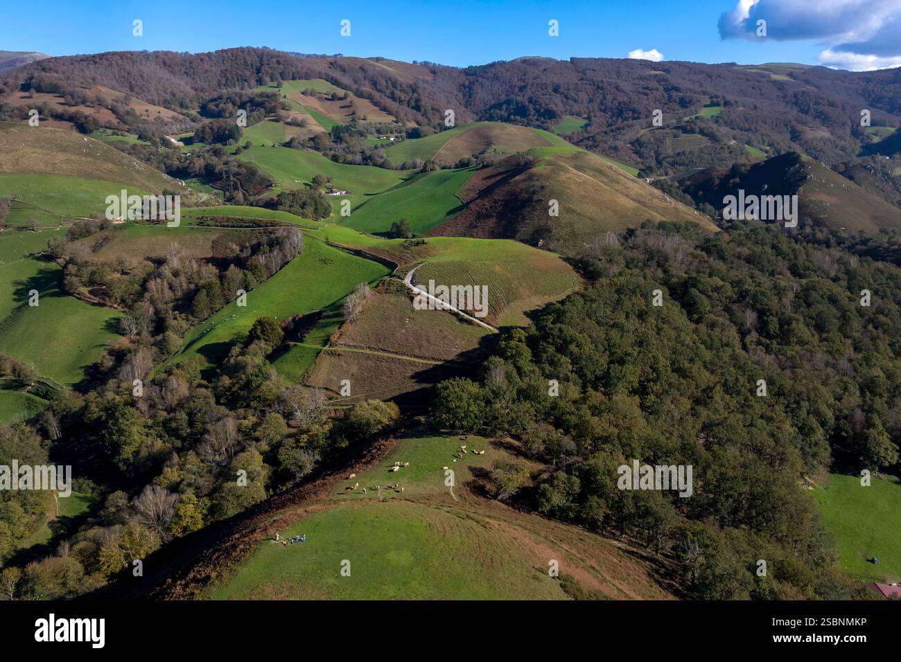 France, Pyrenees Atlantiques, Basque Country, Aldudes valley at Urepel ...