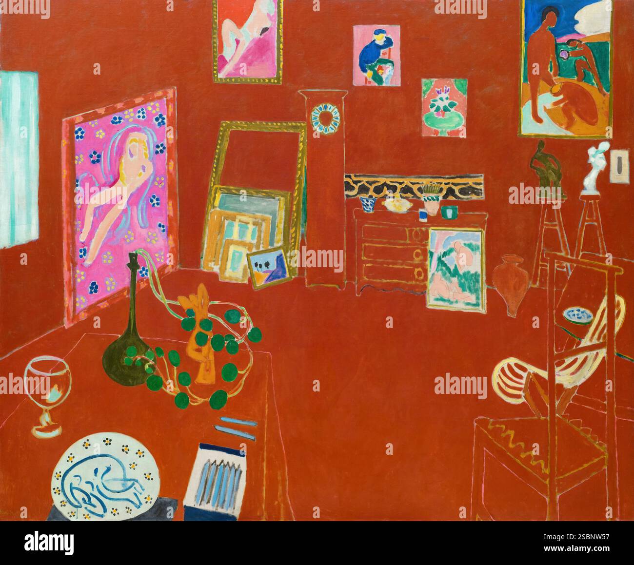 Henri Matisse painting, The Red Studio (L’Atelier Rouge), oil on canvas, 1911 Stock Photo