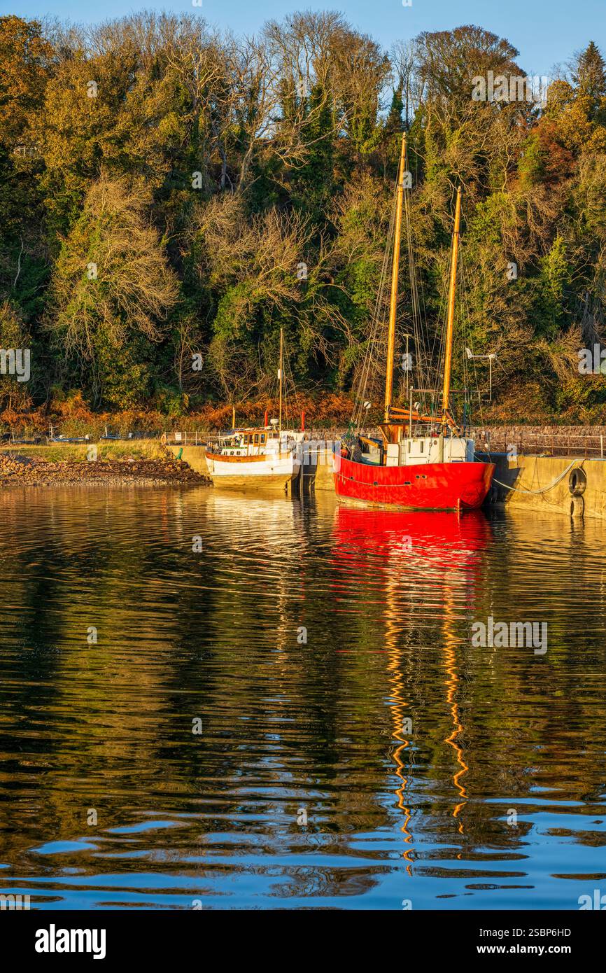 Fishing boats tied up in Avoch harbour on the south-east coast of the ...