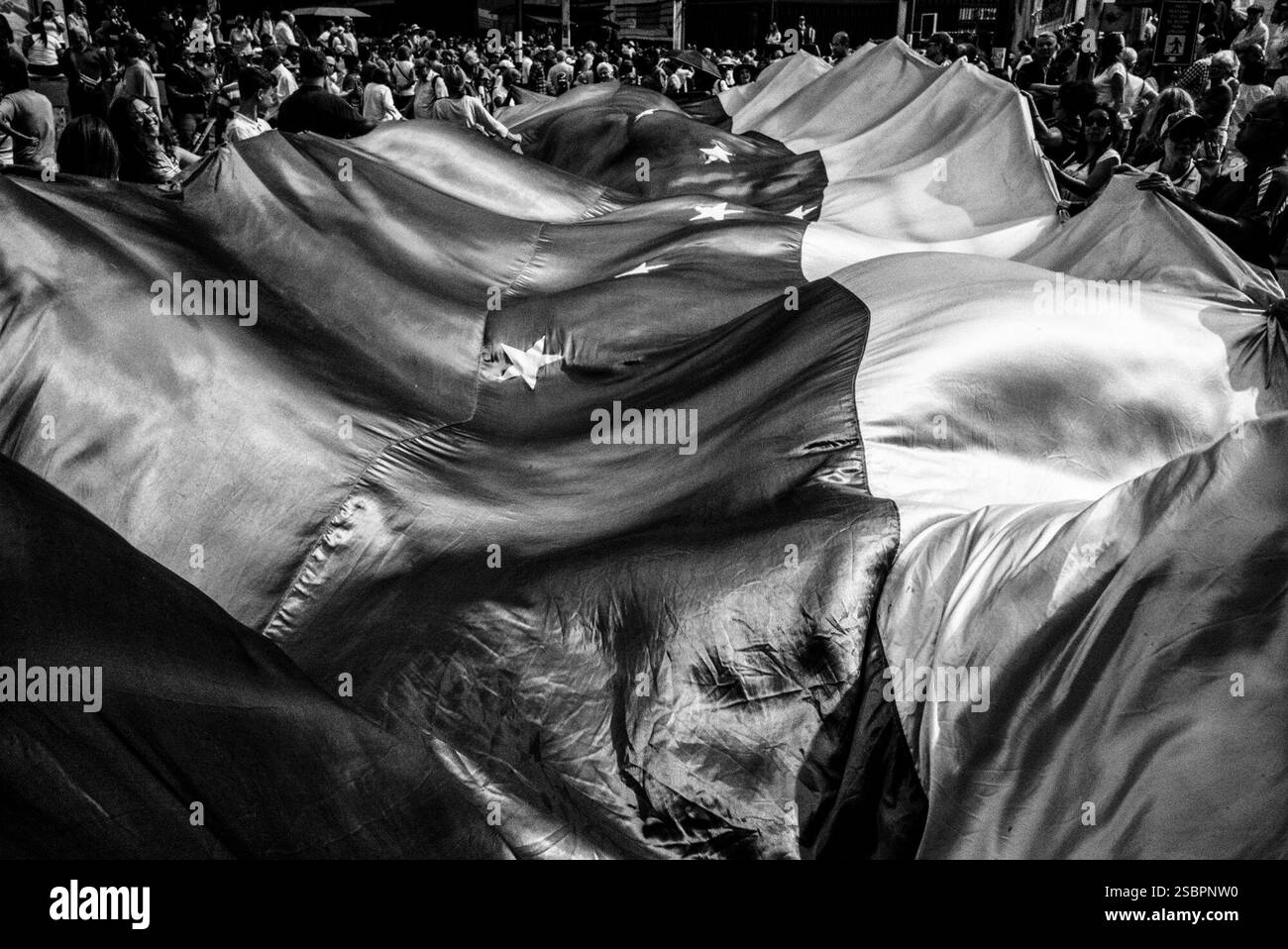 Ernesto Costante/Wostok Press Venezuela, Caracas 10/04/2019  Juan Guaido self proclaimed interim president of Venezuela, speaks at a rally in Caracas. The opposition called for demonstrations across the country to protest against blackouts, water shortages Stock Photo