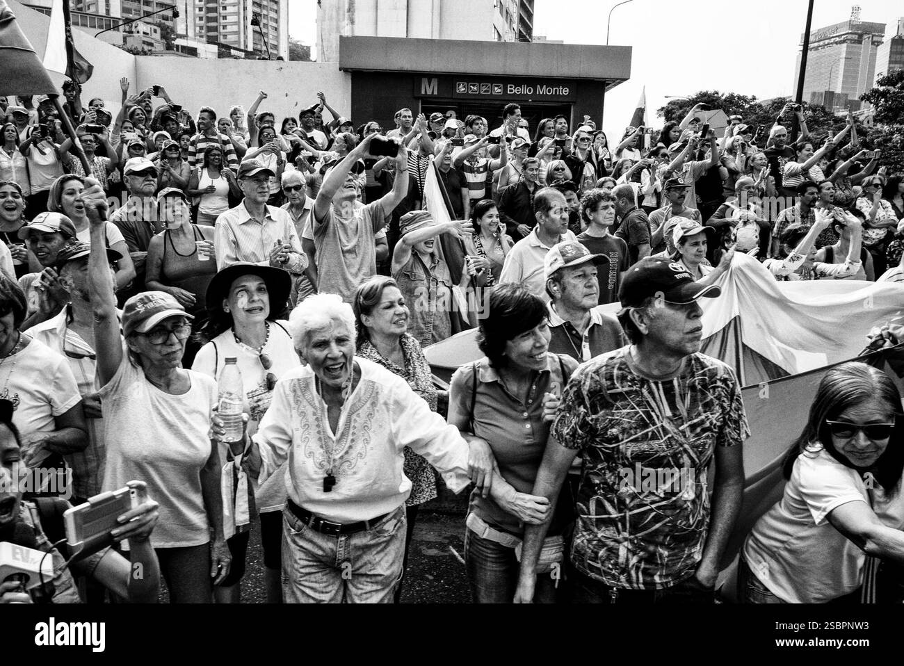Ernesto Costante/Wostok Press Venezuela, Caracas 10/04/2019  Juan Guaido self proclaimed interim president of Venezuela, speaks at a rally in Caracas. The opposition called for demonstrations across the country to protest against blackouts, water shortages Stock Photo