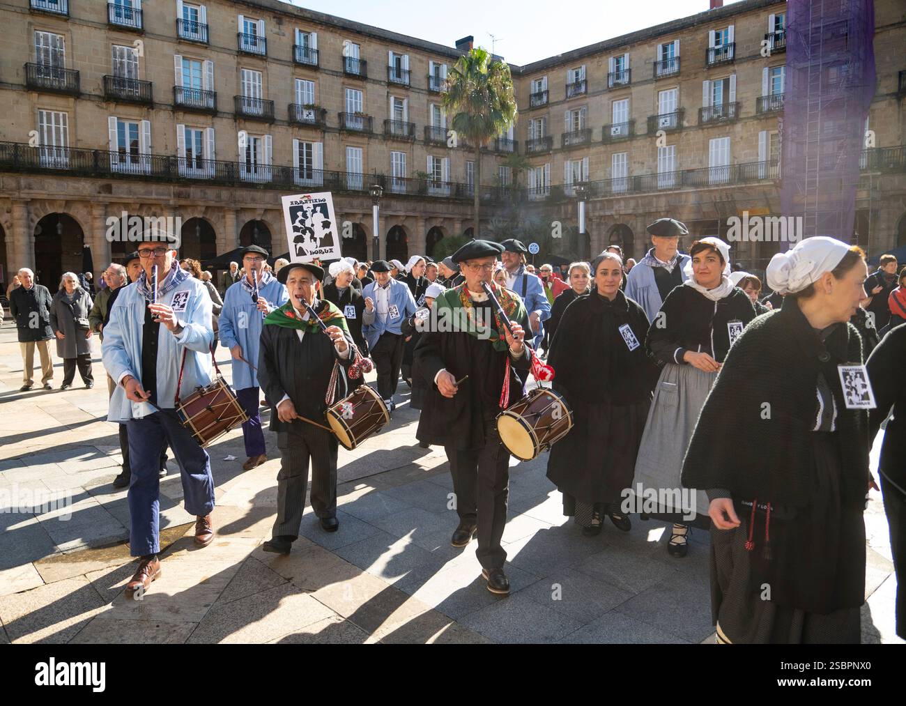 A choir sings on the eve of St. Agatha, February 4, 2025, in Bilbao ...