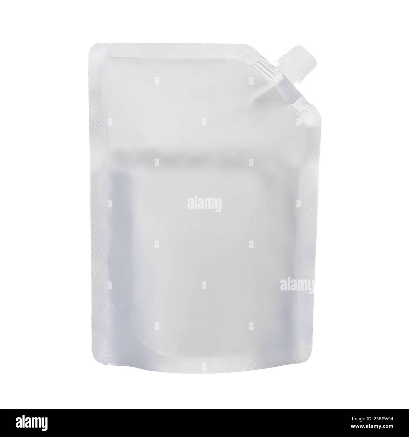 Silver Stand Up Pouch with Spout Stock Photo