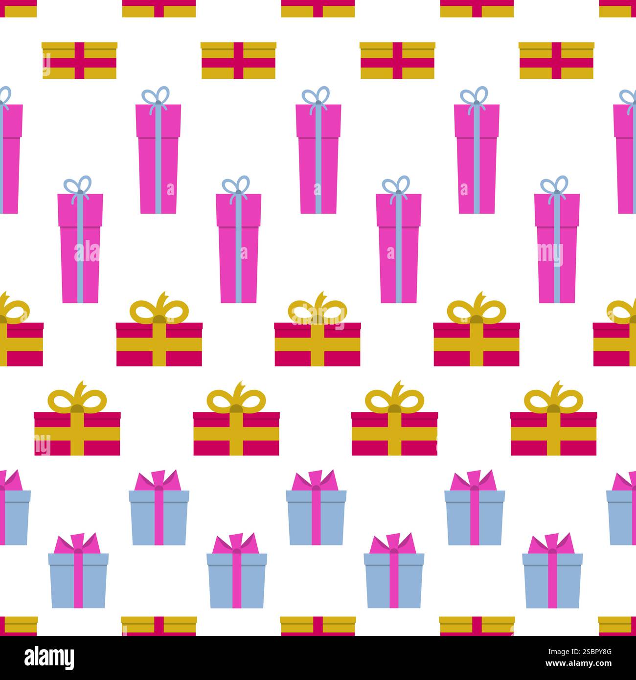 Seamless pattern with gift boxes on white background. Vector ...