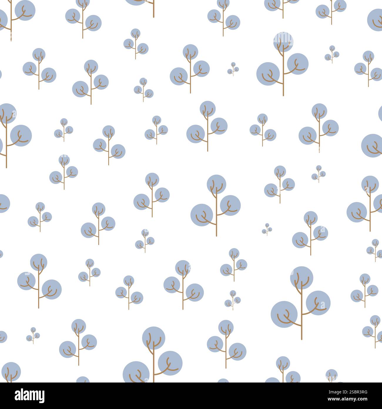 Seamless pattern with colored trees on white background. Vector illustration. Stock Vector