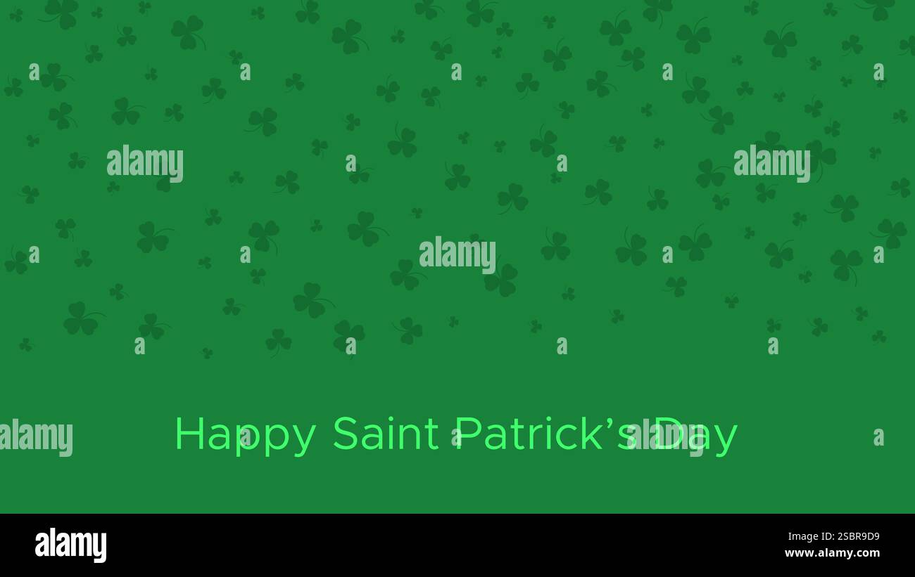 Happy Saint Patrick's day green background. Green clover leaves pattern ...