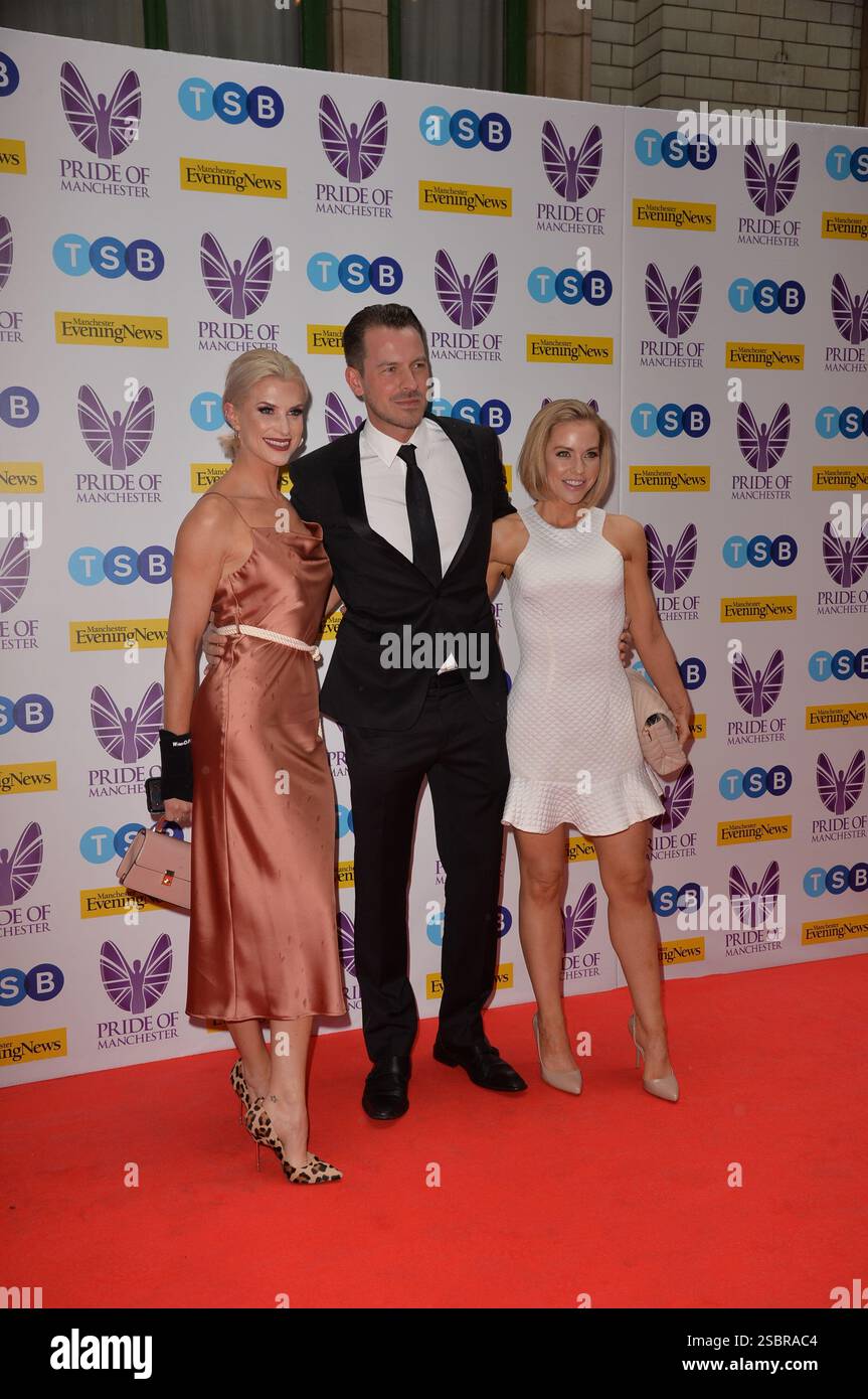 Ashley Taylor Dawson and Sarah Jayne Dunn and Stephanie Waring at Pride Awards Manchester 8th May 2019 Stock Photo