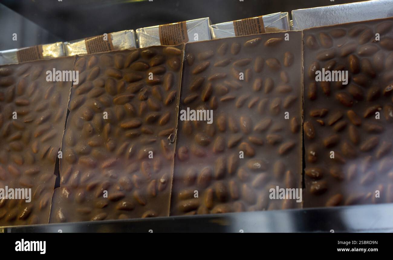 Home made chocolate bars as a background Stock Photo
