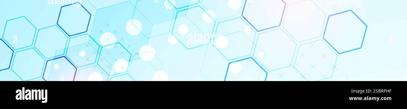 Abstract science background with hexagons. Blue gradient. Vector Stock ...