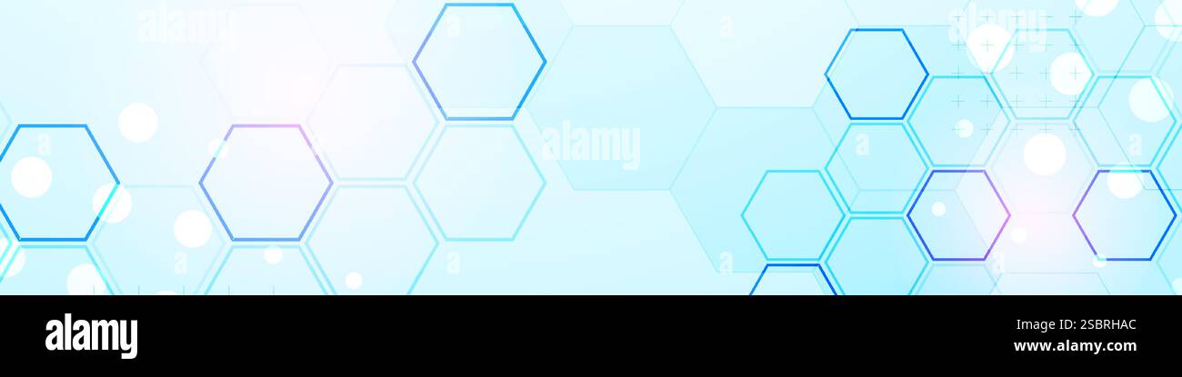 Abstract science background with hexagons. Blue gradient. Vector Stock ...