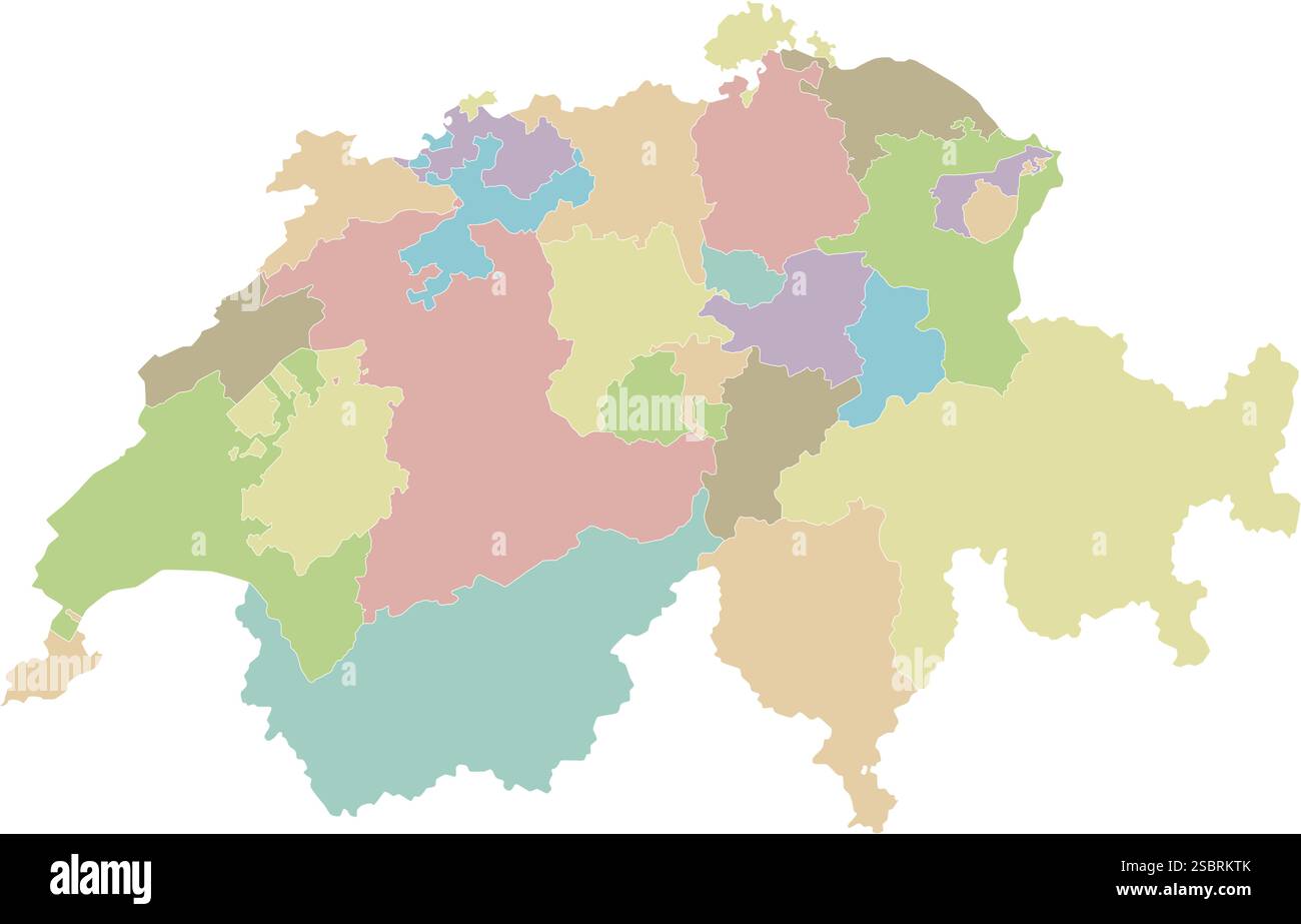Vector Regional Blank Map Of Switzerland With Cantons Or Territories Vector Regional Blank Map Of Switzerland With Cantons Or Territories And Administrative Divisions Editable And Clearly Labeled Layers 2SBRKTK