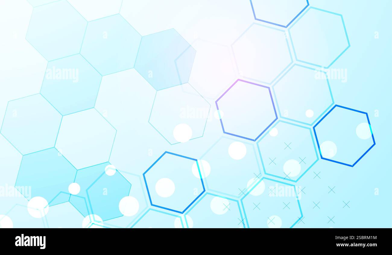 Abstract science background with hexagons. Blue gradient. Vector Stock ...