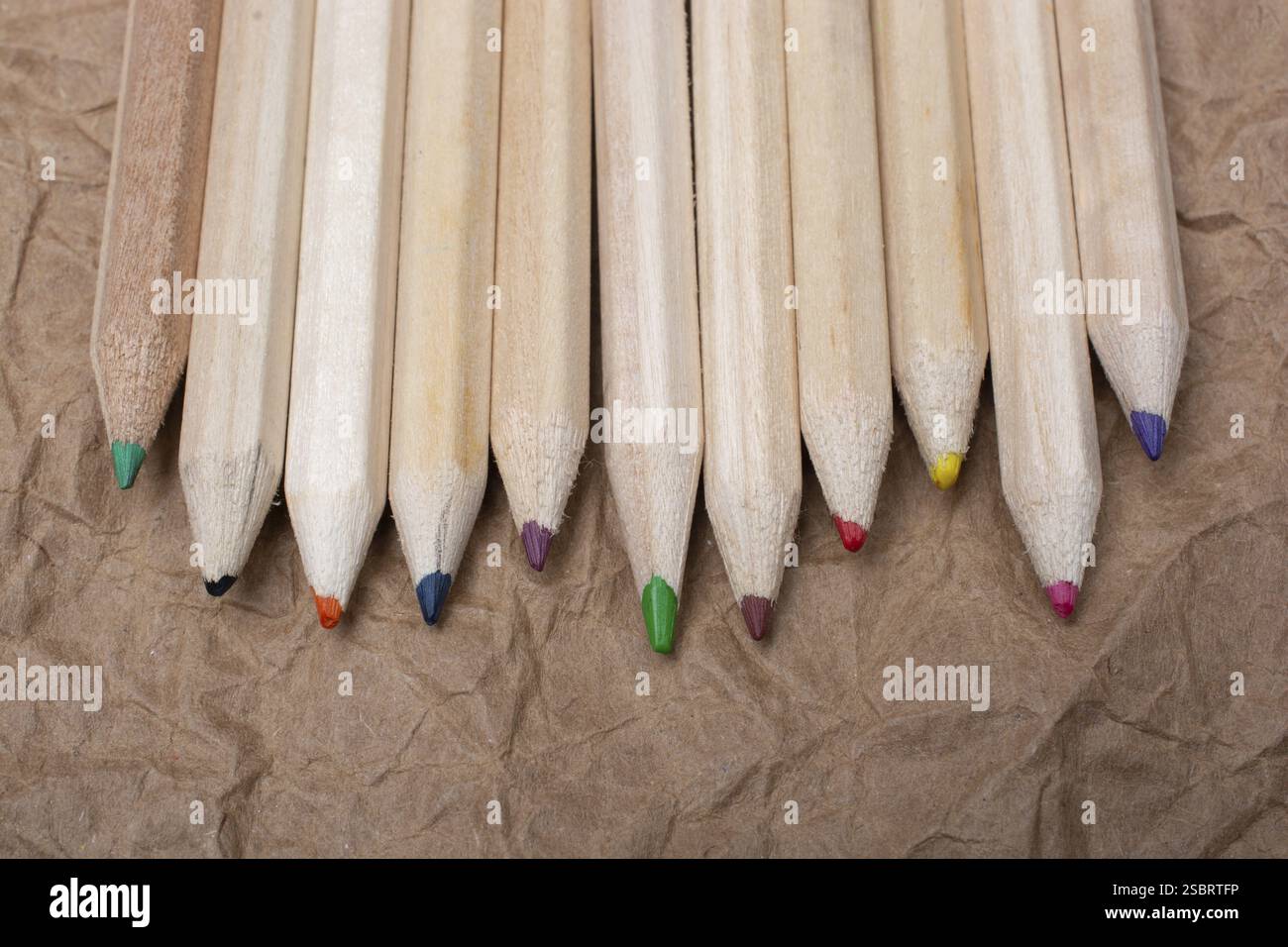 Colored pencilso paper background Stock Photo